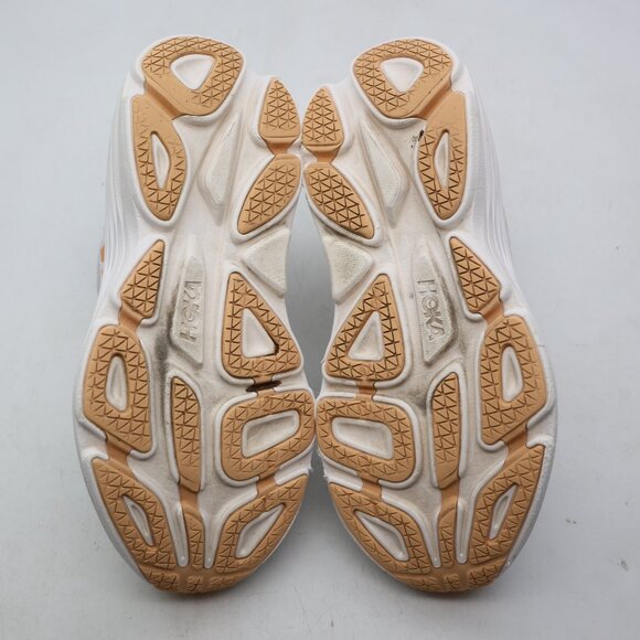 Hoka One One Bondi 8 Women's Size 8 B White Cantaloupe Athletic Running Sneakers - Picture 9 of 11
